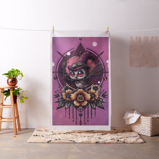 The Steampunk Owl: Guardian of Secrets.  Fabric