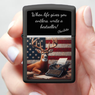 The Steampunk Stag and Its Silent Words Zippo Lighter