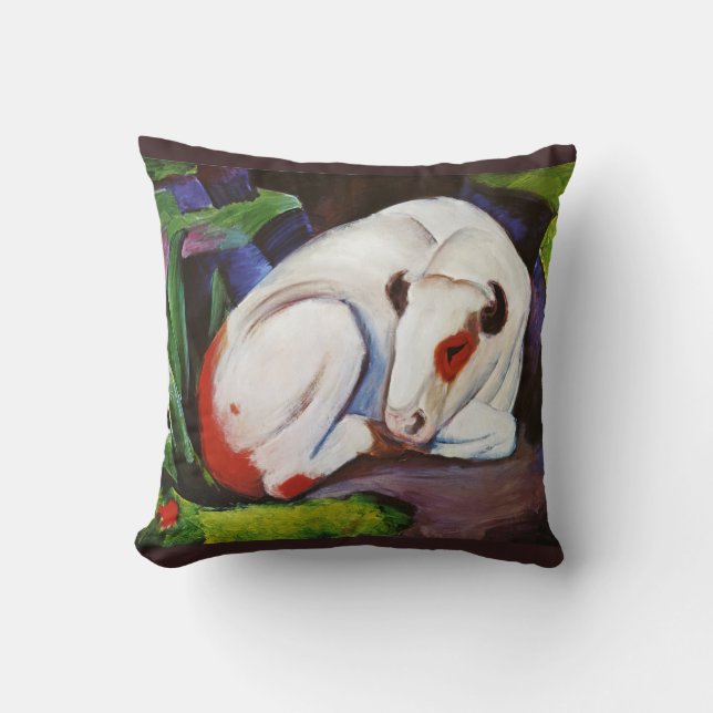 The Steer The Bull, Franz Marc  Throw Pillow (Front)