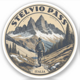 The Stelvio Pass mountain pass Italy Switzerland Sticker