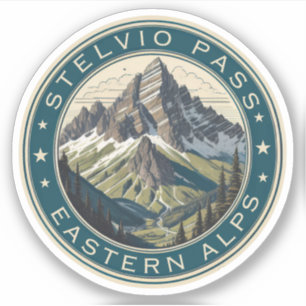 The Stelvio Pass mountain pass Italy Switzerland Sticker