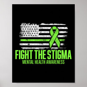 The Stigma American Flag Mental Health Awareness Poster
