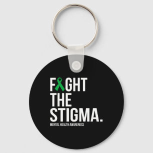 The Stigma Green Ribbon Mental Health  Keychain