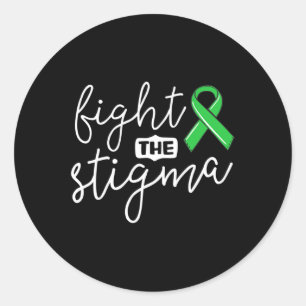 The Stigma Mental Health Awareness Green Ribbon Classic Round Sticker