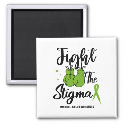 The Stigma Mental Health Awareness May Green Ribbo Magnet