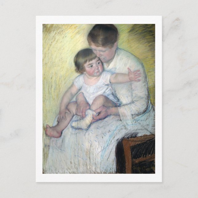 The Stocking, Mary Cassatt Postcard (Front)