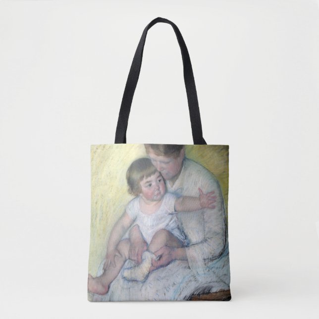 The Stocking, Mary Cassatt Tote Bag (Front)
