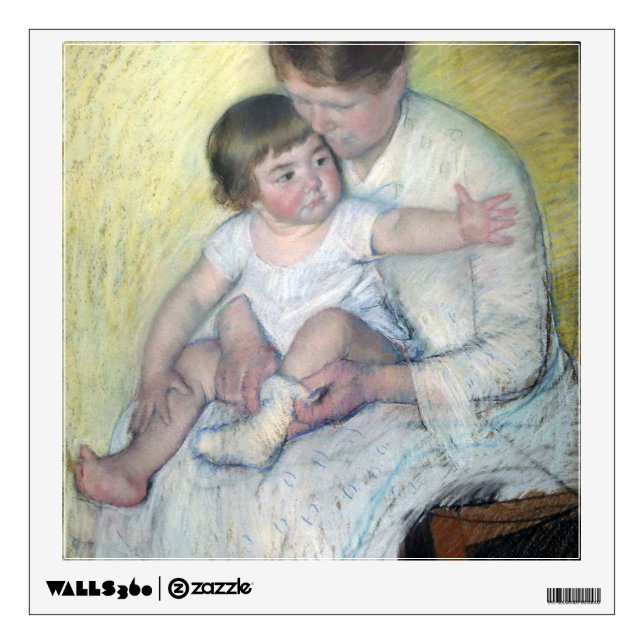 The Stocking, Mary Cassatt Wall Decal (Front)