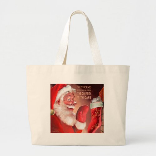 The Stockings Were Hung by the c Large Tote Bag