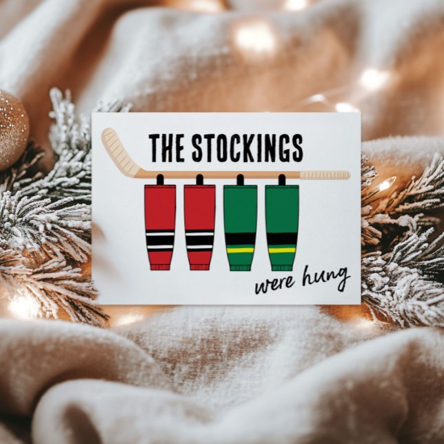 The Stockings Were Hung, Hockey Socks, Funny Holiday Card (Creator Uploaded)