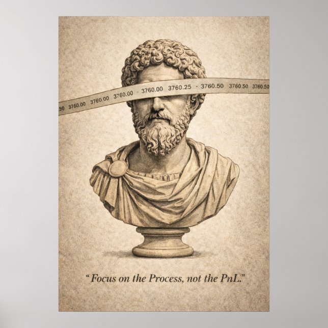 The Stoic Trader, Process vs PnL, Forex Trading Poster (Front)