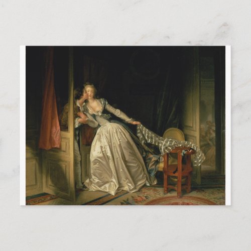 The Stolen Kiss by Jean_Honore Fragonard Postcard