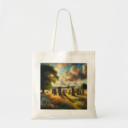 The Stone Circle Avebury _ Impressionist Art Tote Bag