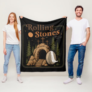 The Stone Was Rolled Away He Is Alive Easter Fleece Blanket