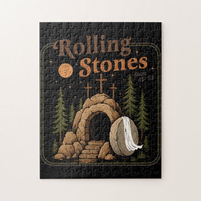 The Stone Was Rolled Away He Is Alive Easter Jigsaw Puzzle (Vertical)