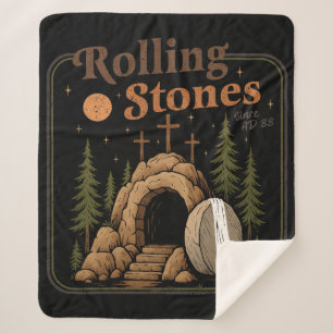 The Stone Was Rolled Away He Is Alive Easter Sherpa Blanket