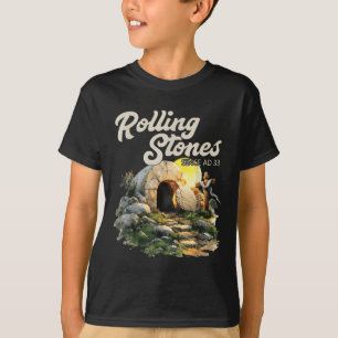 The Stone Was Rolled Away He Is Alive Retro Christ T-Shirt