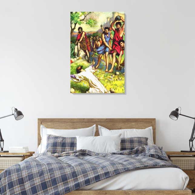 The Stoning Wrapped Canvas Print (Insitu(Bedroom))