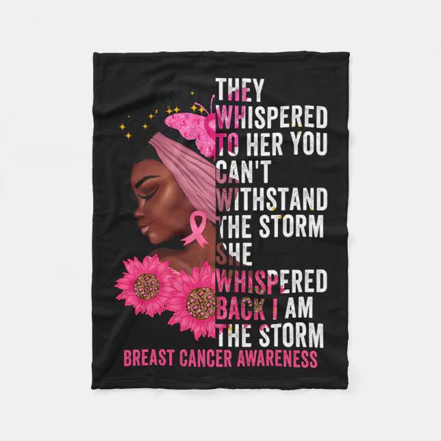 The Storm Black Women Breast Cancer Survivor Pink Fleece Blanket Zazzle