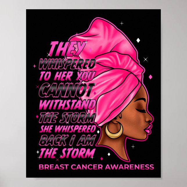 The Storm Black Women Breast Cancer Survivor Pink  Poster (Front)