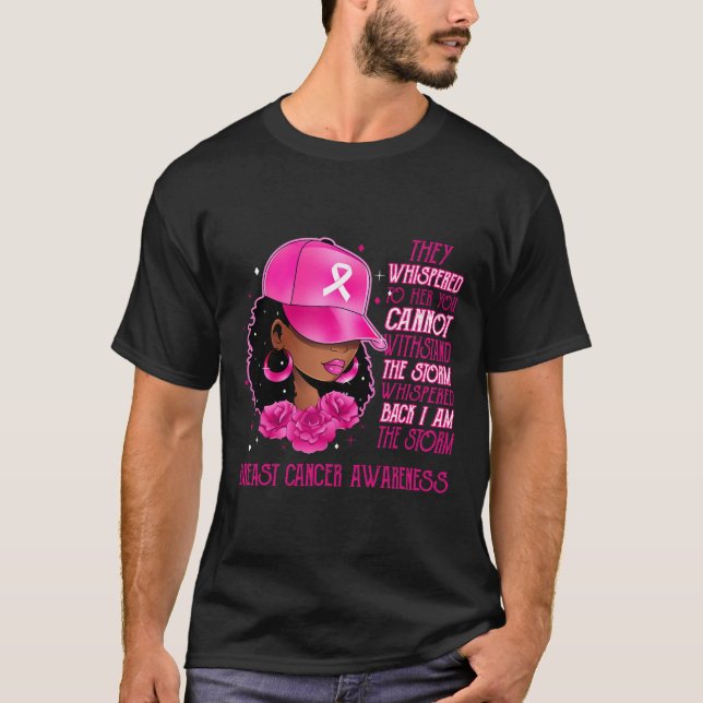 The Storm Black Women Breast Cancer Survivor Pink  T-Shirt (Front)