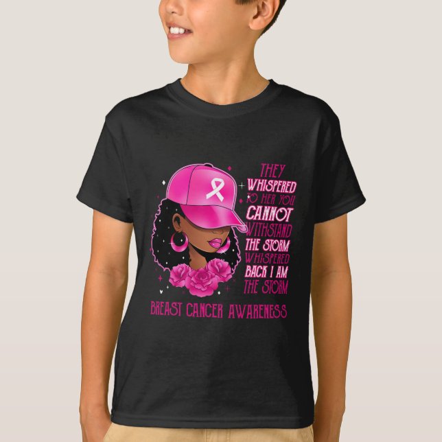 The Storm Black Women Breast Cancer Survivor Pink  T-Shirt (Front)