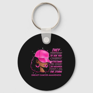 The Storm Black Women Breast Cancer Warrior Pink R Keychain