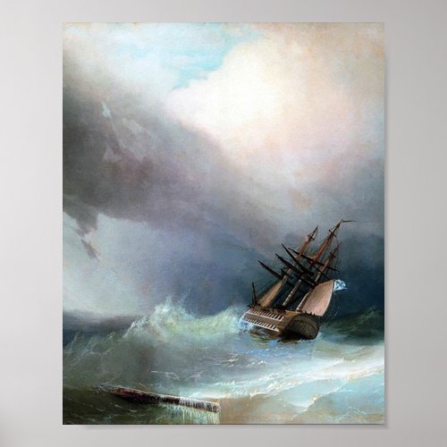 The storm by Ivan Aivazovsky Poster