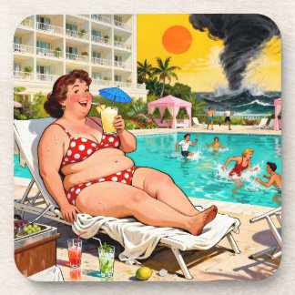 “The Storm Can Wait” – A Self Denial Cartoon Beverage Coaster