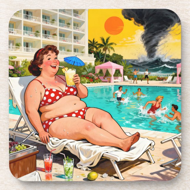 “The Storm Can Wait” – A Self Denial Cartoon Beverage Coaster (Front)