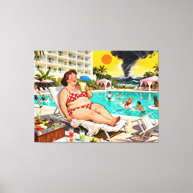 “The Storm Can Wait” – A Self Denial Cartoon Canvas Print (Front)