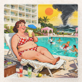 “The Storm Can Wait” – A Self Denial Cartoon Glass Coaster