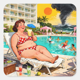 “The Storm Can Wait” – A Self Denial Cartoon Square Sticker