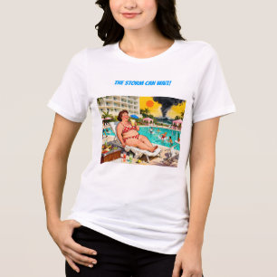 “The Storm Can Wait” – A Self Denial Cartoon Tri-Blend Shirt