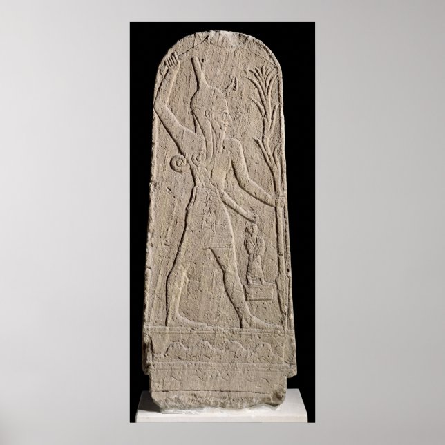 The storm-god Baal with a thunderbolt Poster (Front)