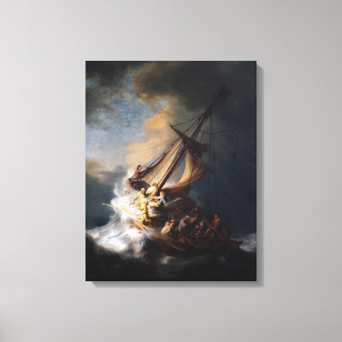The Storm on the Sea of Galilee by Remb van Rijn Canvas Print