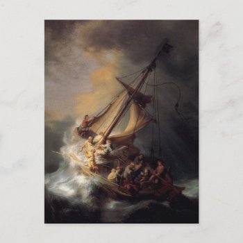 The-storm-on-the-sea-of-galilee-by-rembrandt Postcard by allpicturesofjesus at Zazzle