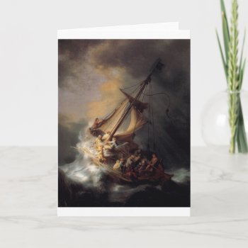 The-storm-on-the-sea-of-galilee-by-rembrandt-van-r Card by allpicturesofjesus at Zazzle