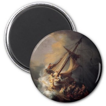 The-storm-on-the-sea-of-galilee-by-rembrandt-van-r Magnet by allpicturesofjesus at Zazzle