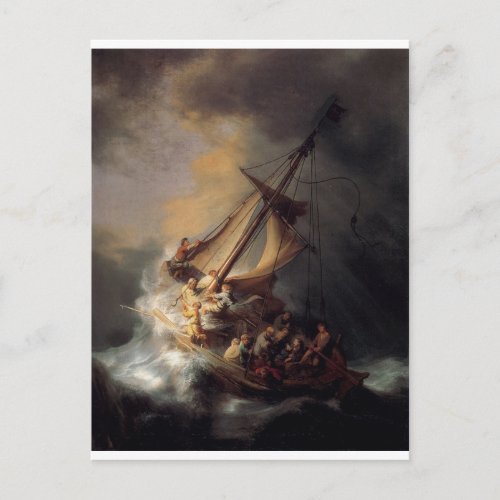 The_Storm_on_the_Sea_of_Galilee_by_Rembrandt_van_R Postcard
