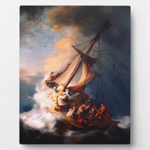 The Storm On The Sea Of Galilee Painting Rembrandt Plaque
