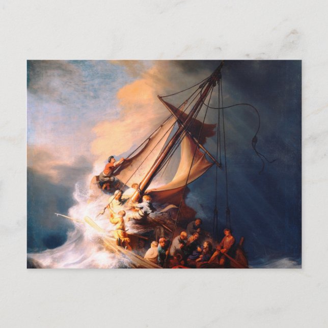 The Storm On The Sea Of Galilee Painting Rembrandt Postcard (Front)
