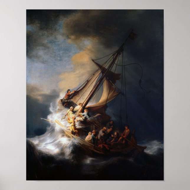 The Storm on the Sea of Galilee - Rembrandt Poster (Front)