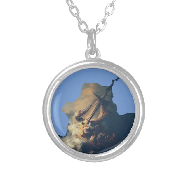 The Storm on the Sea of Galilee Silver Plated Necklace (Front)