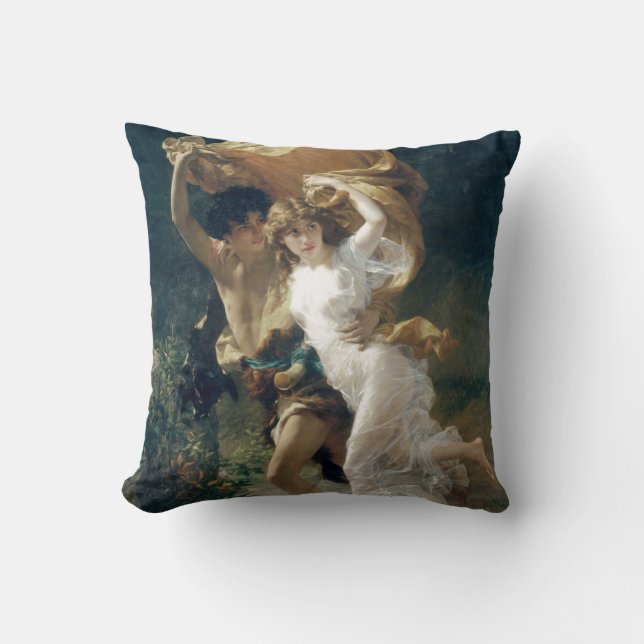 The Storm Pierre Auguste Cot Throw Pillow (Front)