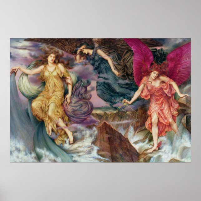 The Storm Spirits by Evelyn De Morgan Poster (Front)