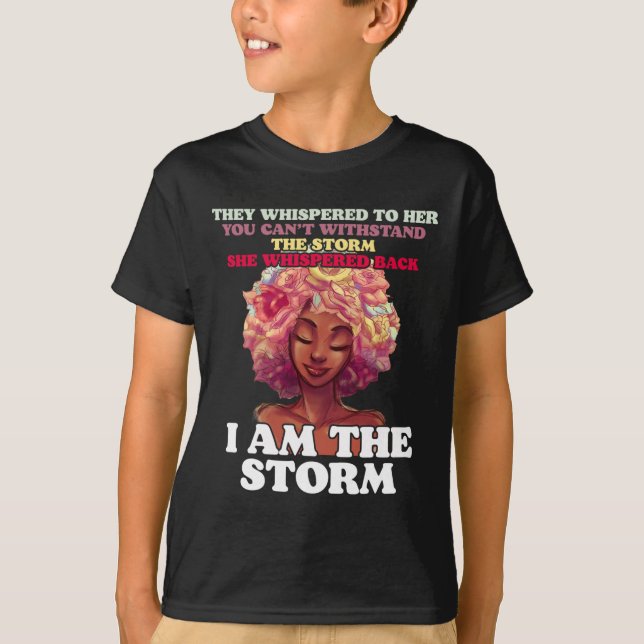 The Storm Strong Black Women Empower Women Black H T-Shirt (Front)
