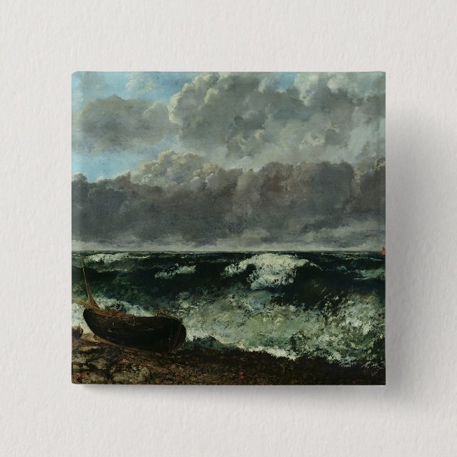 The Stormy Sea or, The Wave, 1870 Pinback Button (Front)