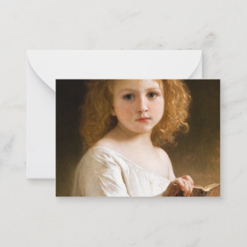 The Story Book 1877 by William_Adolphe Bouguereau Note Card