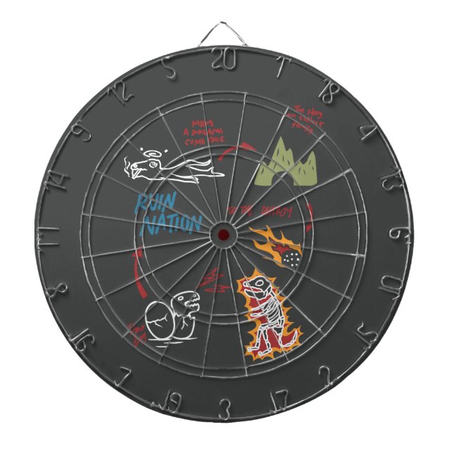 The story of an extinct family dart board (Front)